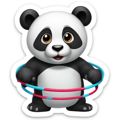 Panda with hoops sticker