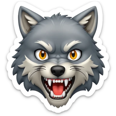 Wolf snarling sticker