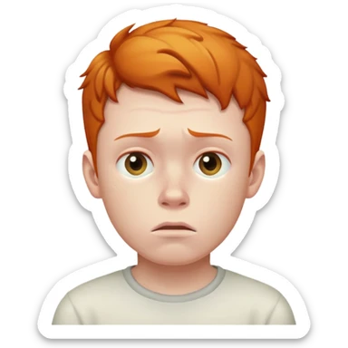 Ginger boy sad sticker
