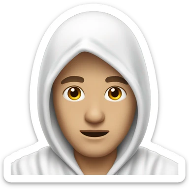 white clothed hooded man sticker