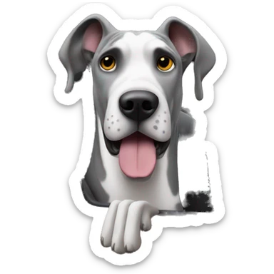 Great dane in car sticker