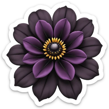 emoji of black flower sticker