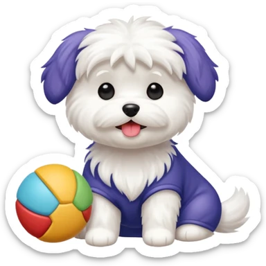 Maltese fun with toys sticker
