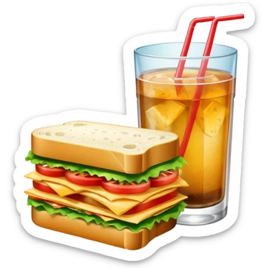 sandwiche and drink sticker