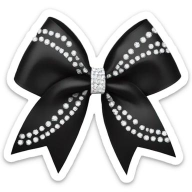 A black cheer bow with diamonds on ut sticker