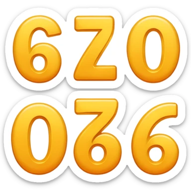Create 6 7 numbers  sticker