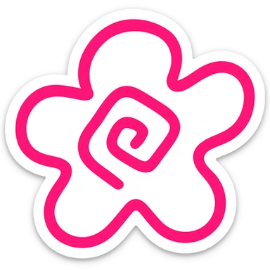 Make the hand drawn pink shape icon's lines much thicker, keep the pink color, no fill, transparent background. sticker