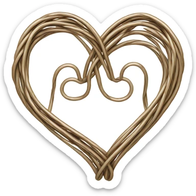 Wire heart sticker