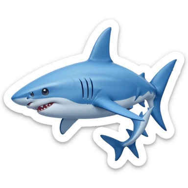 Shark emoji with two legs and blue Nike shoes on his feet sticker
