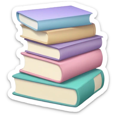 Pastel book stack sticker
