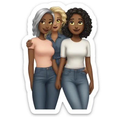 Four girlfriends sticker