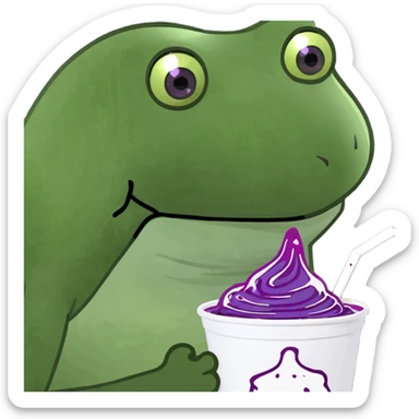 White cup with Purple syrup and ice  sticker