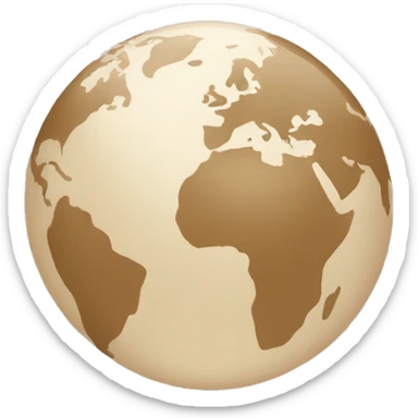 Beige globe sticker