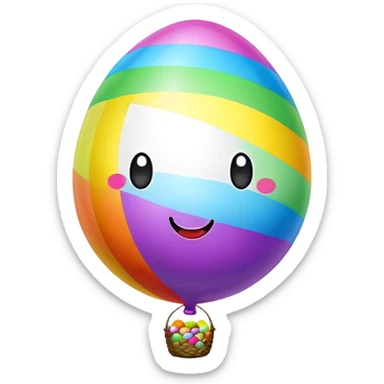 easter rainbow bouncy baloon poopmoji  sticker