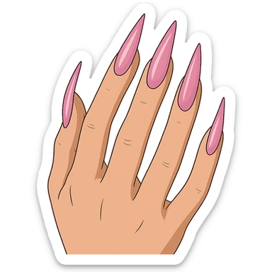 ghibli style pink gothic nails sticker
