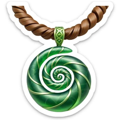 Moana's necklace with heart of Te Fiti green spiral stone sticker