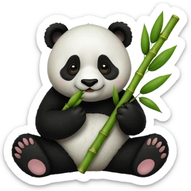 Panda eating bamboo sticker