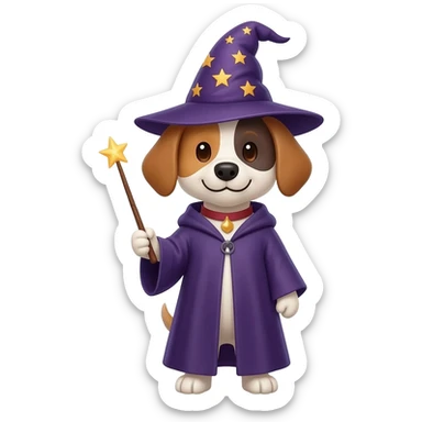 Dog wizard sticker