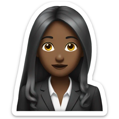 Black lady with calculator and straight long hair in a suit  sticker
