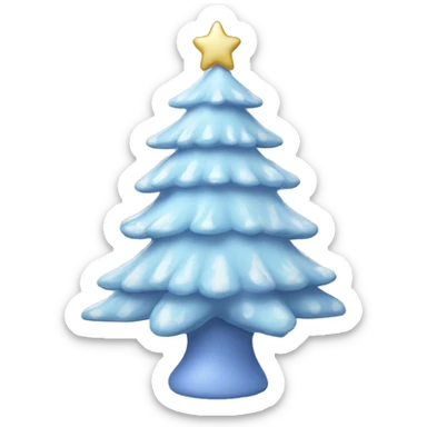 pastel blue christmas tree sticker