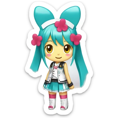Hatsune miku as hello kitty sticker