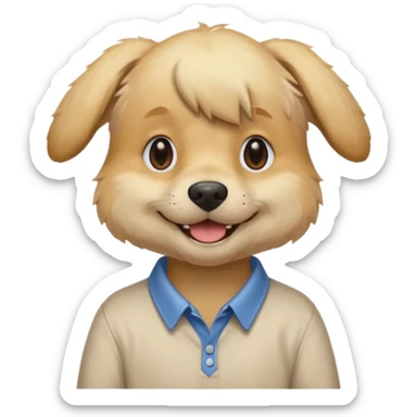 blonde hair dog with shirt sticker