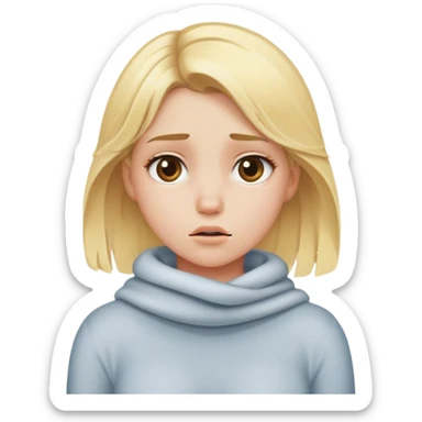 Blonde girl who is really cold sticker