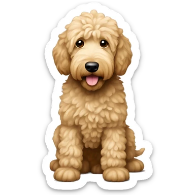 Beige goldendoodle sticker