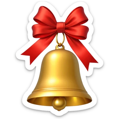 gold Christmas bell sticker