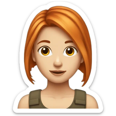 young pretty readhead girl sticker