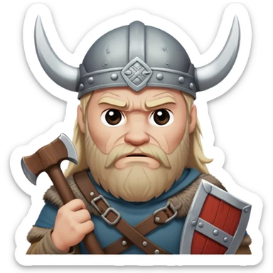 very sad Danish Viking with an ax in his hands
realistic sticker