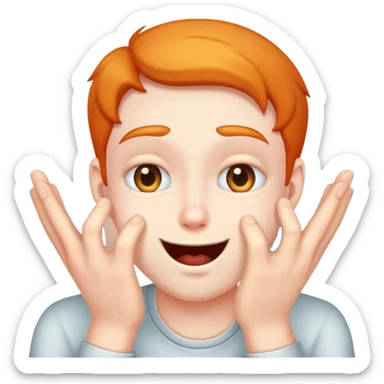 sneaky plotting hands rubbing mischievous face  sticker