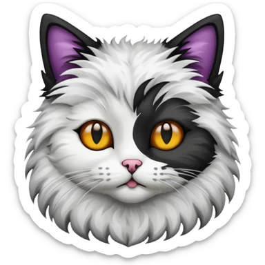Cat black and white stain sticker