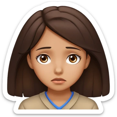 Brunette and tan Girl begging sticker