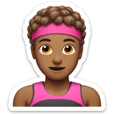 workout pink gear sticker