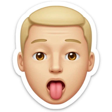 Dude eyes closed wiggling tongue  sticker