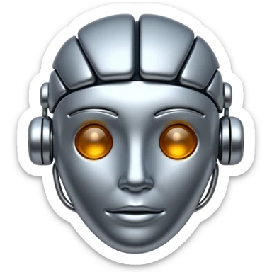 artificial intelligence emoji icon, neural network, abstract, techy sticker