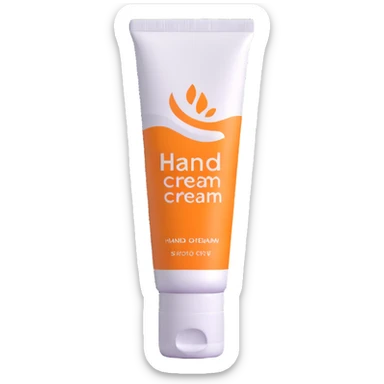 used tube of hand cream, wrinkled and partially empty, pastel colors sticker