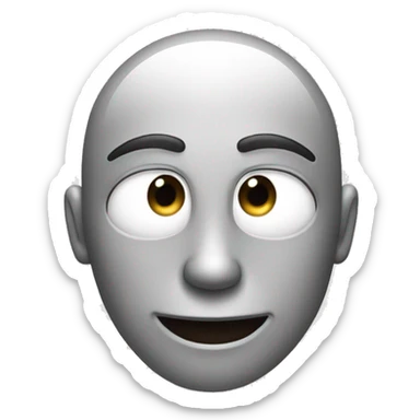 sly wink face with a smirk in chrome sticker