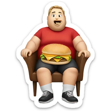 fat guy eating mcdonald’s  sticker