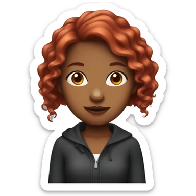 Girl with bordeaux hair sticker