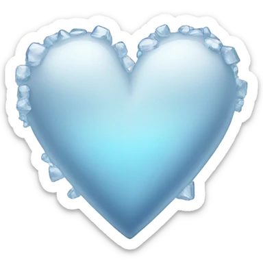 White Icy heart sticker