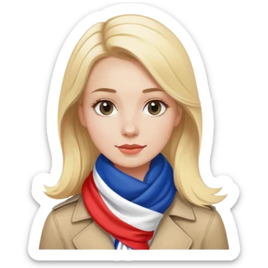 Femme blonde avec écharpe de maire tricolore élu France sticker