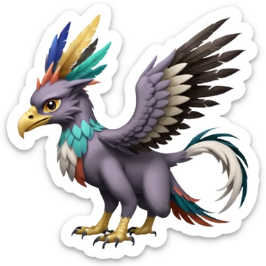 Palkia-Noivern-Nargacuga-Silvally-Gryphon-Griffin-Griffon-Hippogriff-fusion-hybrid-animal-creature  with long ears  sticker
