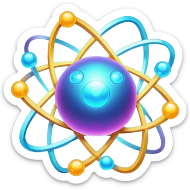 Atom and nucleus sticker