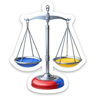 Hanging Balance Scale red blue yellow  sticker