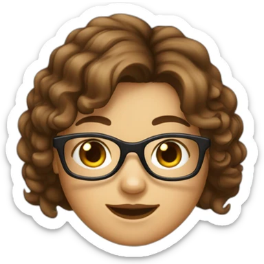 Fille a lunettes cheveux bruns au carré sticker