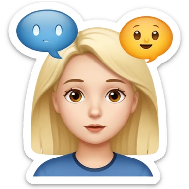 girl speaking german speech bubble sticker