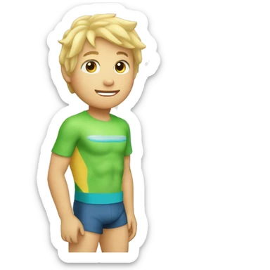 Blond boy with blue eyes, surfer from Saquarema named Jô Saquarema sticker