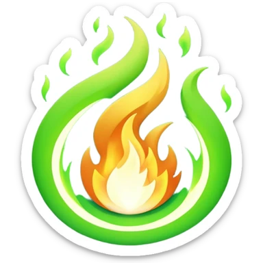 green fire sticker